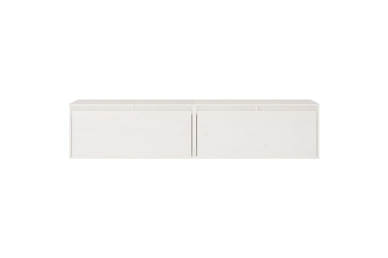Veggskap 2 stk hvit 80x30x35 cm heltre furu - Hvit - Møbler - Mediamøbel & tv møbel - TV-benk & mediabenk