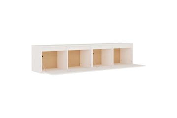 Veggskap 2 stk hvit 80x30x35 cm heltre furu - Hvit - Møbler - Mediamøbel & tv møbel - TV-benk & mediabenk