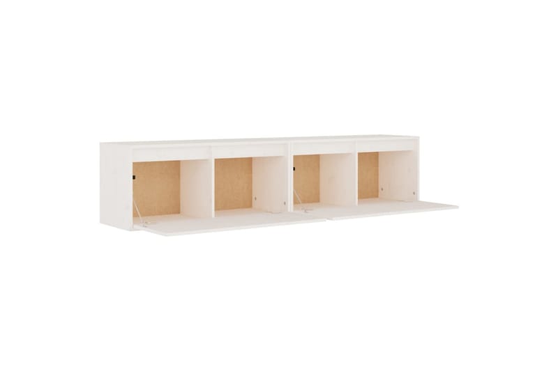 Veggskap 2 stk hvit 80x30x35 cm heltre furu - Hvit - Møbler - Mediamøbel & tv møbel - TV-benk & mediabenk