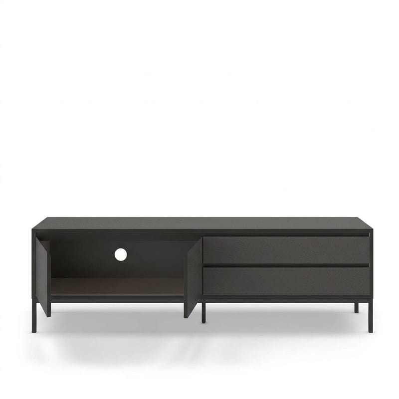 Velar TV-benk 180x55x40 cm - Anthracite/Wood Black/Black - Møbler - Mediamøbel & tv møbel - TV-benk & mediabenk