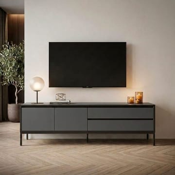 Velar TV-benk 180x55x40 cm - Anthracite/Wood Black/Black - Møbler - Mediamøbel & tv møbel - TV-benk & mediabenk