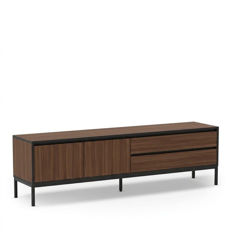 Velar TV-benk 180x55x40 cm - Milano Walnut, Wood Black, Black - Møbler - Mediamøbel & tv møbel - TV-benk & mediabenk