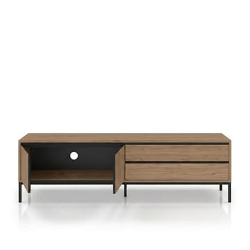 Velar TV-benk 180x55x40 cm - naturlig eik, tre svart, svart - Møbler - Mediamøbel & tv møbel - TV-benk & mediabenk