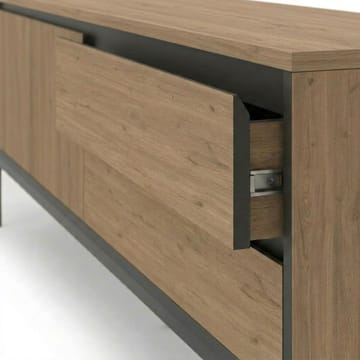 Velar TV-benk 180x55x40 cm - naturlig eik, tre svart, svart - Møbler - Mediamøbel & tv møbel - TV-benk & mediabenk