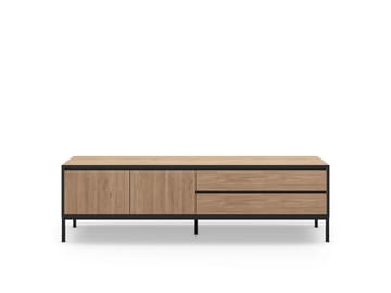 Velar TV-benk 180x55x40 cm - naturlig eik, tre svart, svart - Møbler - Mediamøbel & tv møbel - TV-benk & mediabenk