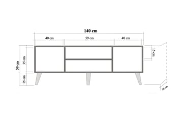 Vellavie TV-benk 140 cm med Oppbevaring i Tre - Beige - Møbler - Mediamøbel & tv møbel - TV-benk & mediabenk