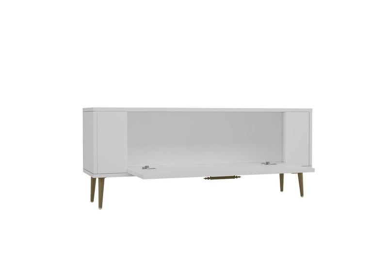 Veynor TV-benk 120 cm - Hvit/Gull - Møbler - Mediamøbel & tv møbel - TV-benk & mediabenk