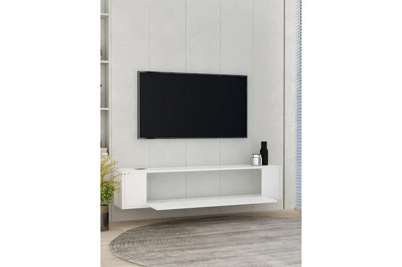 Veyra TV-benk 120x26 cm - Hvit - Møbler - Mediamøbel & tv møbel - Mediestativ & veggfeste