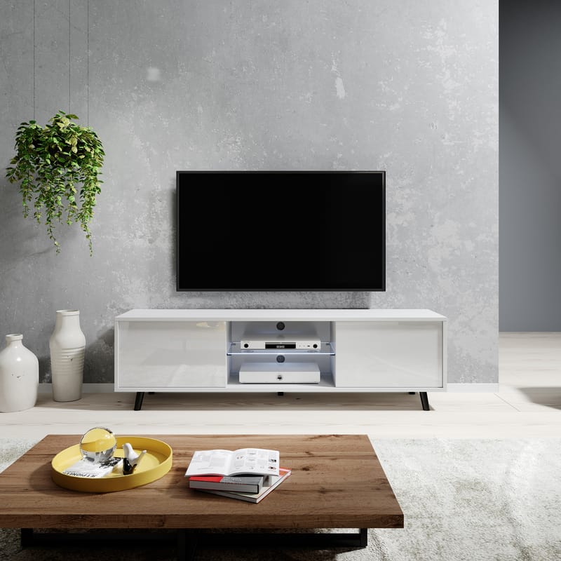Vipan TV-benk 140 cm - Hvit - Møbler - Mediamøbel & tv møbel - TV-benk & mediabenk
