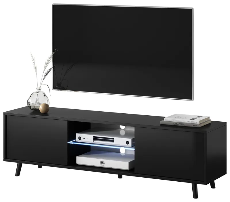 Vipan TV-benk 140 cm - Svart - Møbler - Mediamøbel & tv møbel - TV-benk & mediabenk