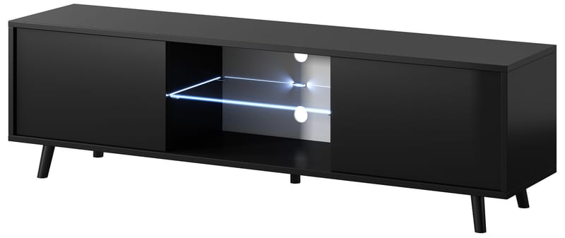Vipan TV-benk 140 cm - Svart - Møbler - Mediamøbel & tv møbel - TV-benk & mediabenk
