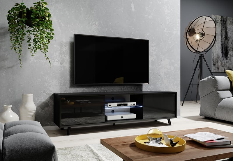 Vipan TV-benk 140 cm - Svart - Møbler - Mediamøbel & tv møbel - TV-benk & mediabenk