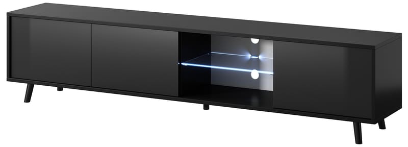 Vipan TV-benk 175 cm - Svart - Møbler - Mediamøbel & tv møbel - TV-benk & mediabenk