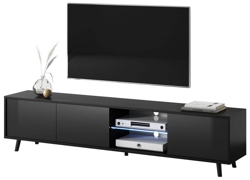 Vipan TV-benk 175 cm - Svart - Møbler - Mediamøbel & tv møbel - TV-benk & mediabenk