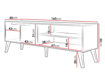 Virello TV-benk 160 cm - brun - Møbler - Mediamøbel & tv møbel - TV-benk & mediabenk