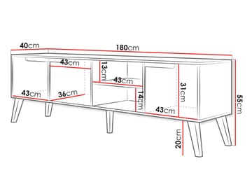 Virello TV-benk 180 cm - brun - Møbler - Mediamøbel & tv møbel - TV-benk & mediabenk