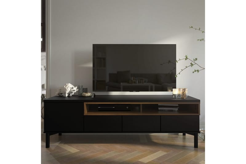 Virender TV-stativ 48 cm - Svart/Natur - Møbler - Mediamøbel & tv møbel - Mediestativ & veggfeste