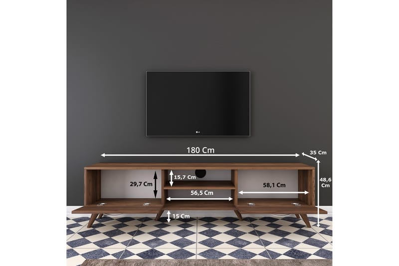 Virkesbo TV-Benk 180 cm - Brun - TV-benk & mediabenk