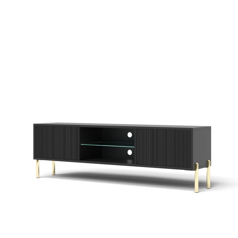 Virmani TV-benk 135 cm - Svart - Møbler - Mediamøbel & tv møbel - TV-benk & mediabenk