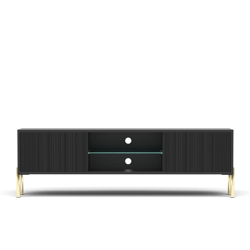 Virmani TV-benk 135 cm - Svart - Møbler - Mediamøbel & tv møbel - TV-benk & mediabenk