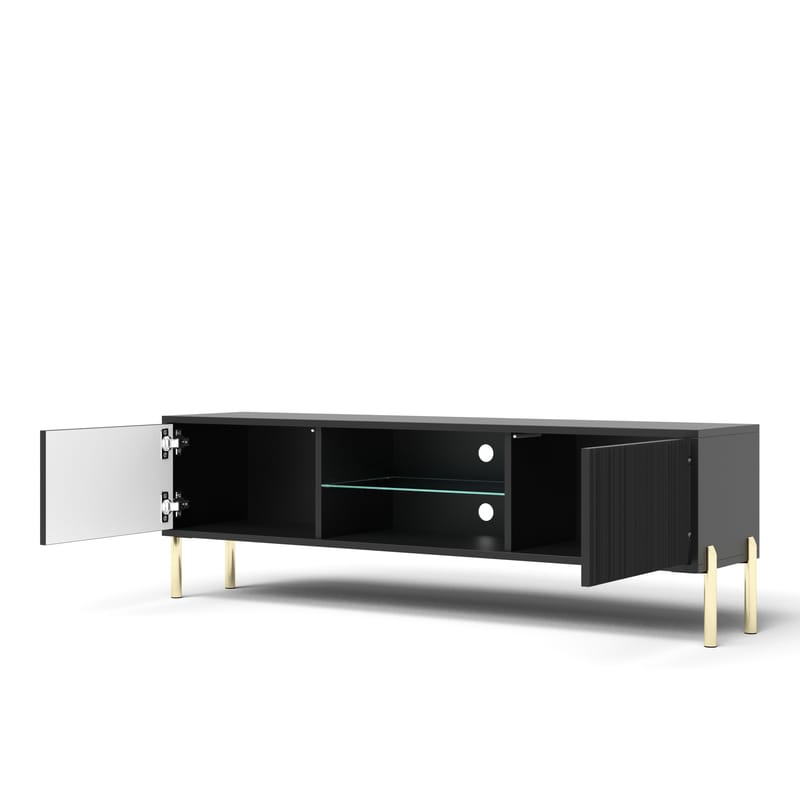 Virmani TV-benk 135 cm - Svart - Møbler - Mediamøbel & tv møbel - TV-benk & mediabenk