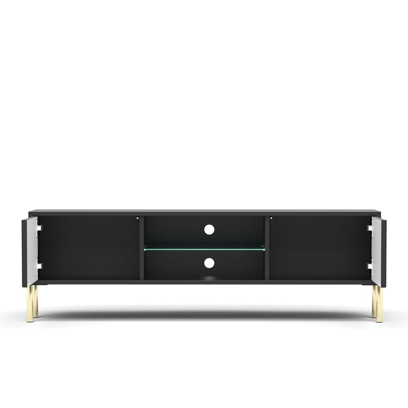Virmani TV-benk 135 cm - Svart - Møbler - Mediamøbel & tv møbel - TV-benk & mediabenk