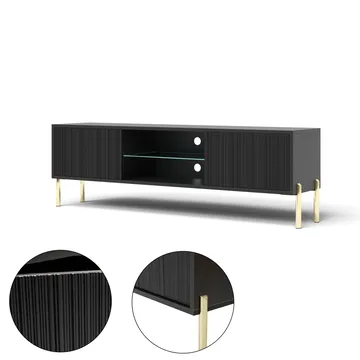Virmani TV-benk 135 cm - Svart - Møbler - Mediamøbel & tv møbel - TV-benk & mediabenk
