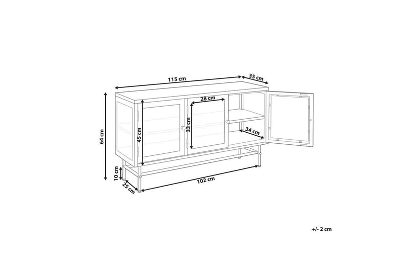Vitrine Devon Svart - Svart - Oppbevaring - Skap - Vitrineskap