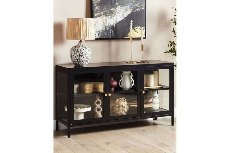 Vitrine Newport Svart - Svart - Oppbevaring - Skap - Vitrineskap