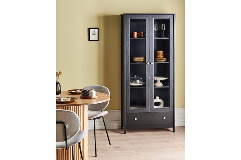 Vitrine Nornalup Svart - Svart - Oppbevaring - Skap - Vitrineskap