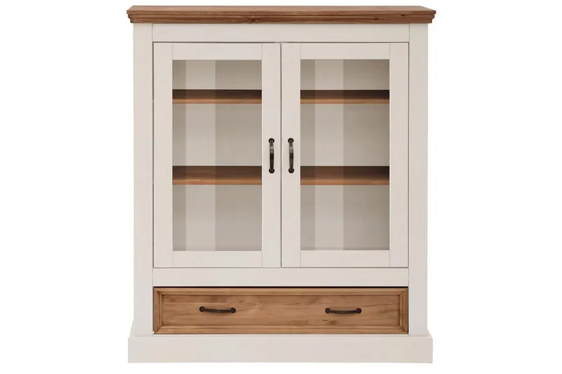 Vitrine Selma Hvit/Beis/Voks - Hvit/Beis/Voks - Møbler - Mediamøbel & tv møbel - TV-skap