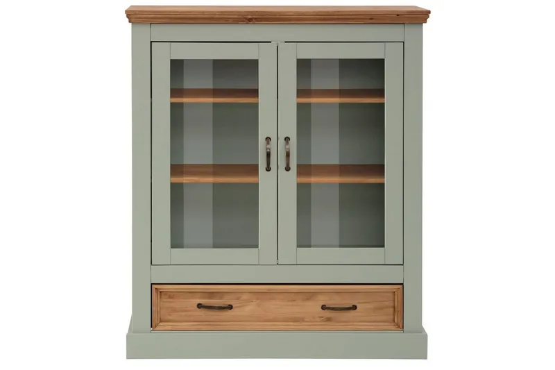Vitrine Selma Salviegrønn/Beis/Voks - Salviegrønn/Beis/Voks - Oppbevaring - Skap - Vitrineskap
