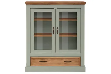 Vitrine Selma Salviegrønn/Beis/Voks - Salviegrønn/Beis/Voks - Oppbevaring - Skap - Vitrineskap