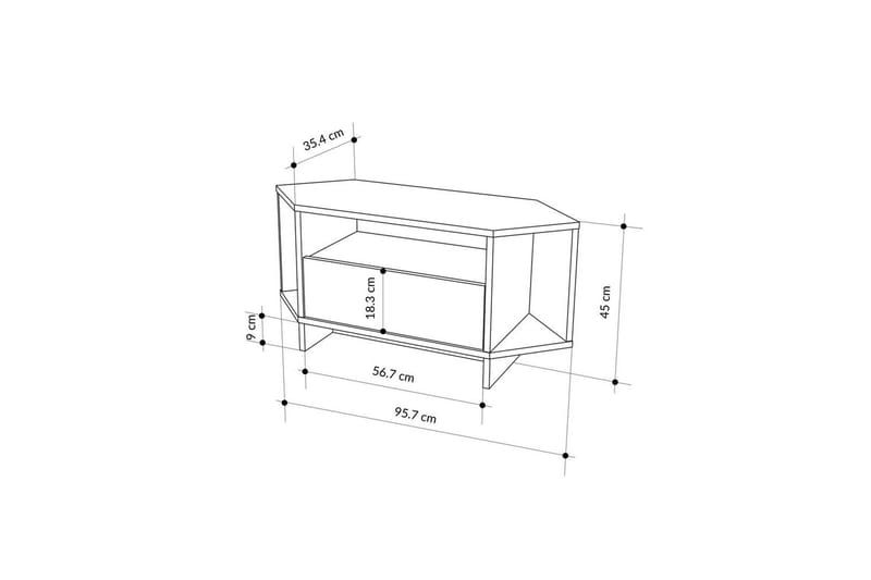 Viva TV-benk 95,7 cm - Hvit - Møbler - Mediamøbel & tv møbel - TV-benk & mediabenk