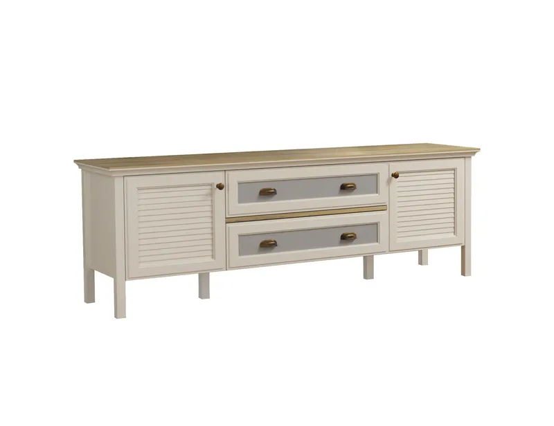 Vopira TV-benk 180 cm, Krem, eik, grå