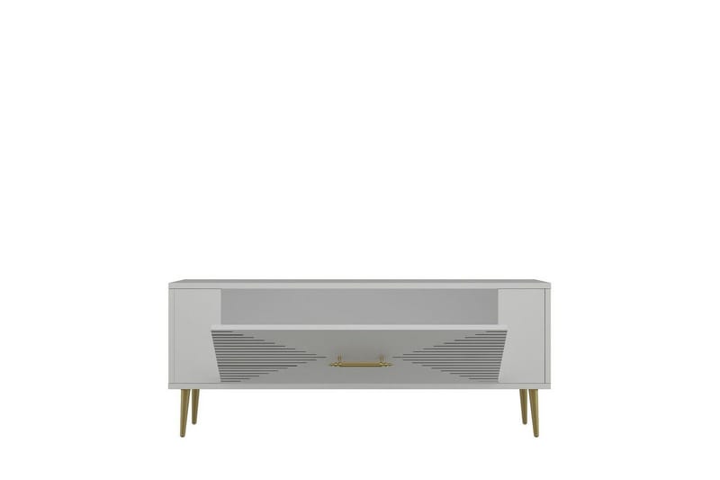 Vornis TV-benk 120 cm - Hvit/Gull - Møbler - Mediamøbel & tv møbel - TV-benk & mediabenk