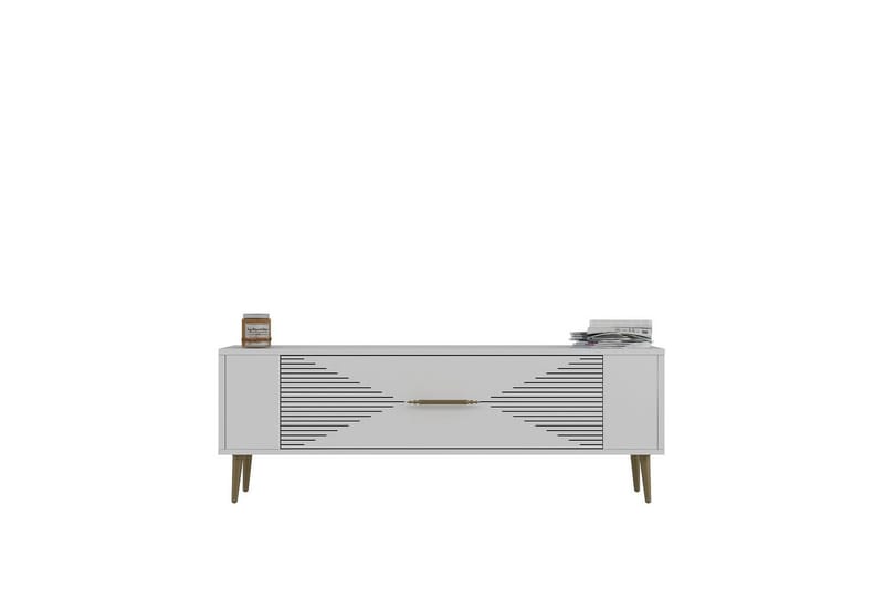 Vornis TV-benk 120 cm - Hvit/Gull - Møbler - Mediamøbel & tv møbel - TV-benk & mediabenk