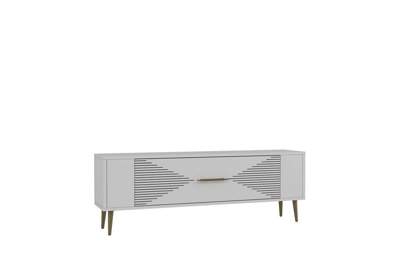 Vornis TV-benk 120 cm - Hvit/Gull - Møbler - Mediamøbel & tv møbel - TV-benk & mediabenk
