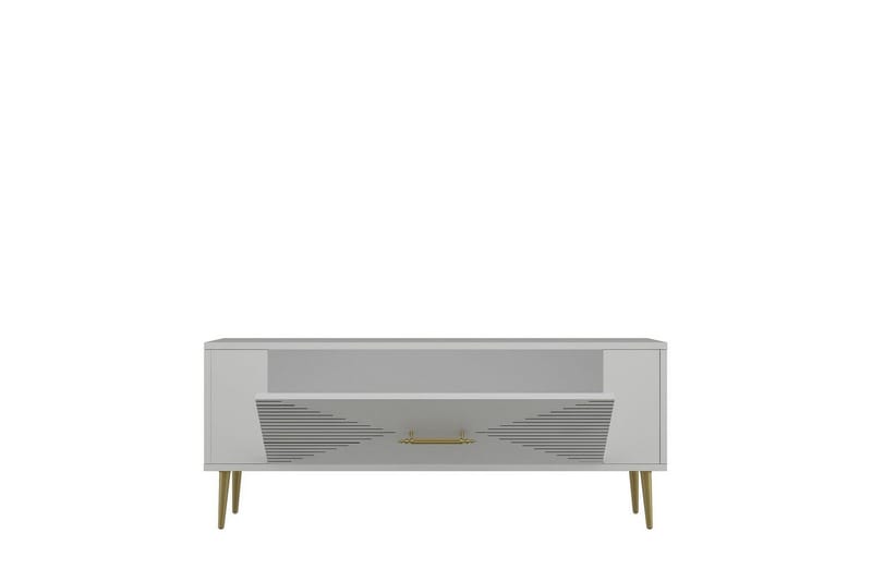 Vornis TV-benk 120 cm - Hvit/Gull - Møbler - Mediamøbel & tv møbel - TV-benk & mediabenk