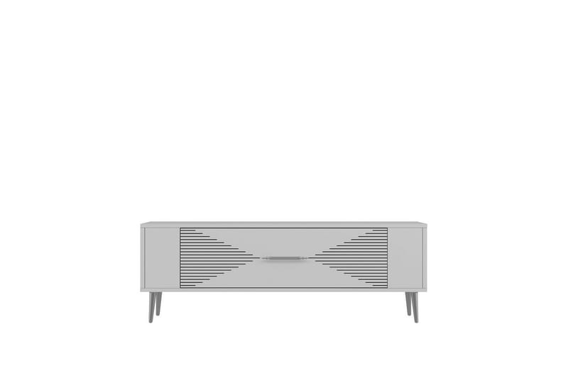Vornis TV-benk 120 cm - Hvit/Sølv - Møbler - Mediamøbel & tv møbel - TV-benk & mediabenk