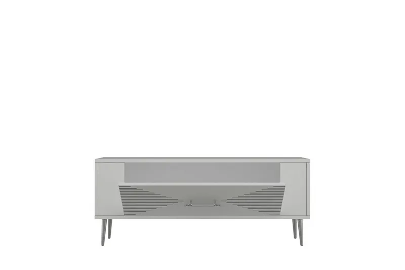 Vornis TV-benk 120 cm - Hvit/Sølv - Møbler - Mediamøbel & tv møbel - TV-benk & mediabenk