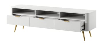 Walia Gulvstående TV-benk 162 cm med Oppbevaring i Malt Tre - Hvit - Møbler - Mediamøbel & tv møbel - TV-benk & mediabenk