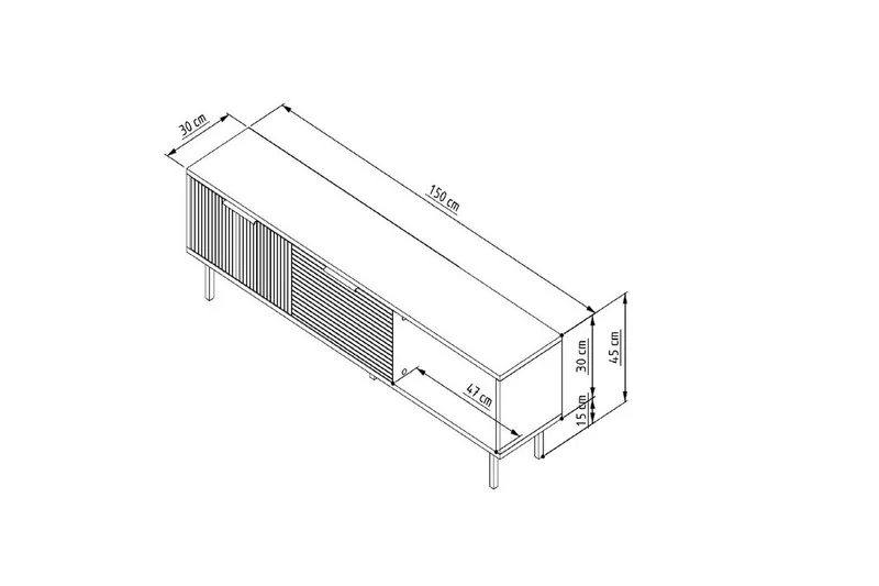 Wenus TV-benk 150 cm - Eik/Hvit - Møbler - Mediamøbel & tv møbel - TV-benk & mediabenk