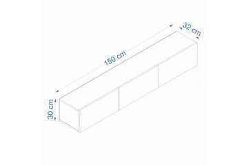 West Tv-benk 150 cm - Hvit - Møbler - Mediamøbel & tv møbel - TV-benk & mediabenk