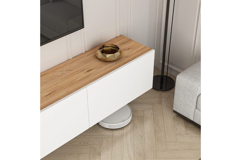 West Tv-benk 150 cm - Hvit/Brun - Møbler - Mediamøbel & tv møbel - TV-benk & mediabenk