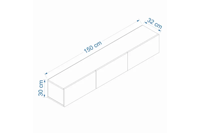 West Tv-benk 150 cm - Valnøtt - Møbler - Mediamøbel & tv møbel - TV-benk & mediabenk