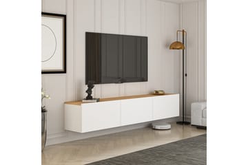 West Veggmontert Mediabenk 150 cm med Oppbevaring i Tre - Hvit - Møbler - Mediamøbel & tv møbel - TV-benk & mediabenk