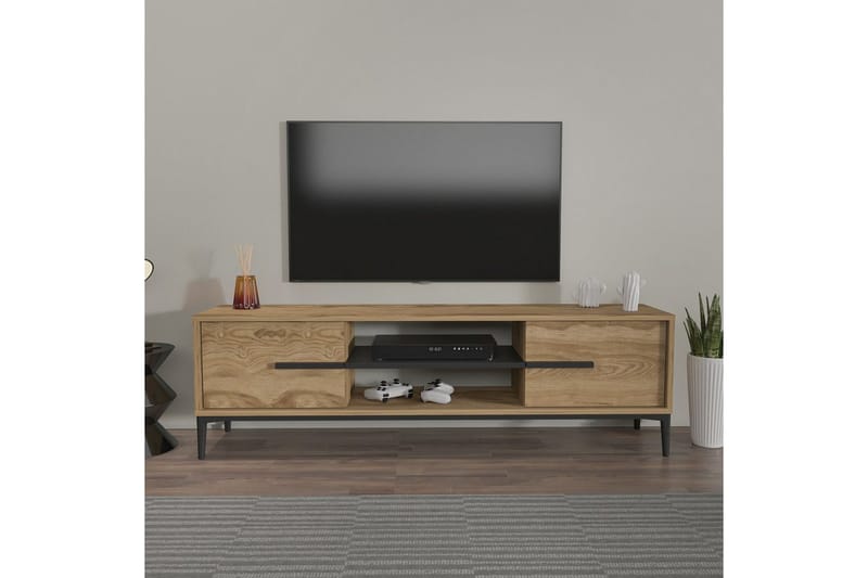 Yemisen TV-benk 120 cm - Brun/Svart - Møbler - Mediamøbel & tv møbel - TV-benk & mediabenk