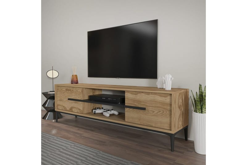 Yemisen TV-benk 120 cm - Brun/Svart - Møbler - Mediamøbel & tv møbel - TV-benk & mediabenk