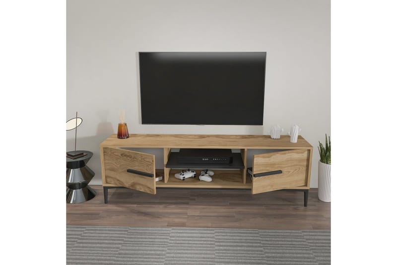 Yemisen TV-benk 120 cm - Brun/Svart - Møbler - Mediamøbel & tv møbel - TV-benk & mediabenk